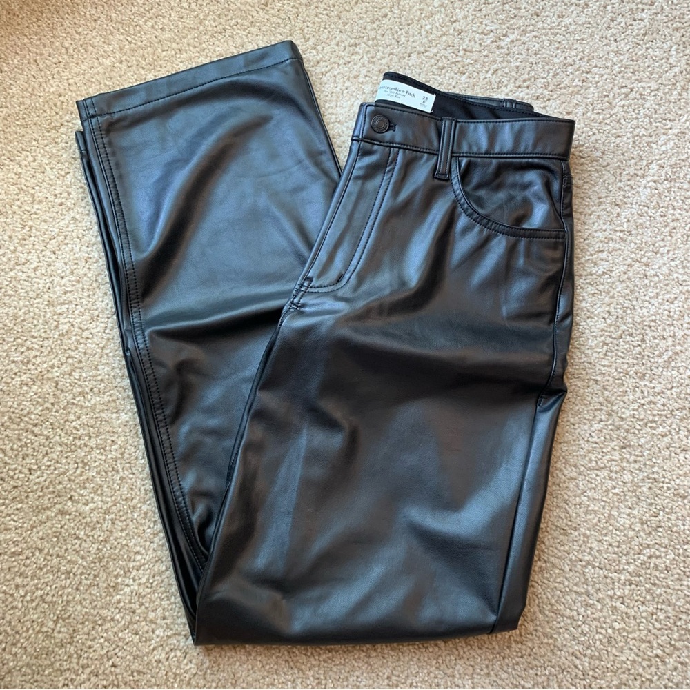 Abercrombie Black Faux Leather Pants